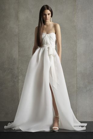 wrap style wedding dress