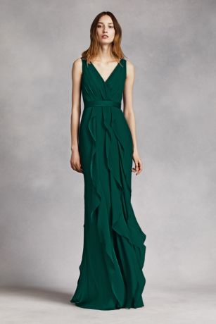 bridesmaid dresses dark green