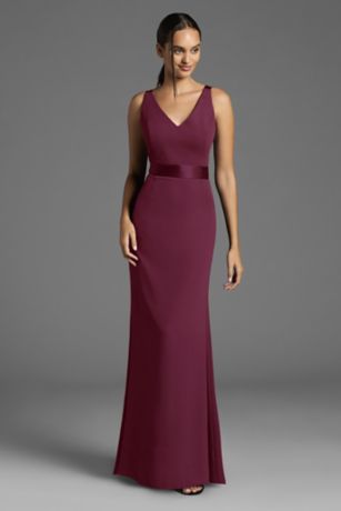 Picture of White by Vera Wang V-Neck Crepe Dress