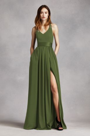 olive green gown