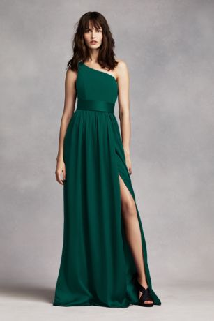 david's bridal forest green dress