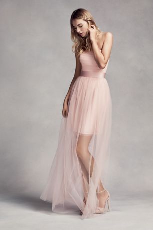 david's bridal blush bridesmaid dress