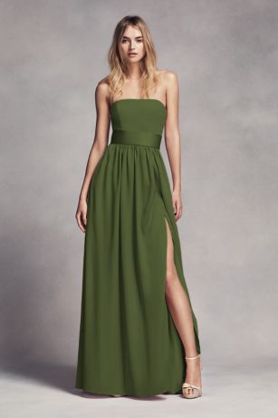 olive green and gold bridesmaid dresses