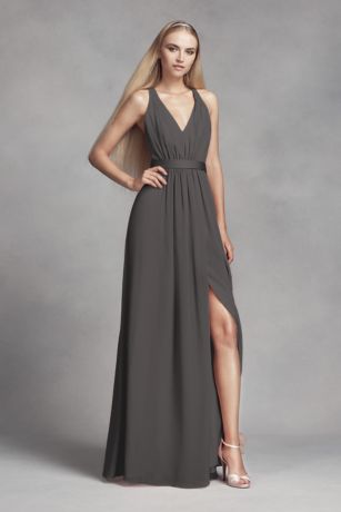 charcoal grey long dress