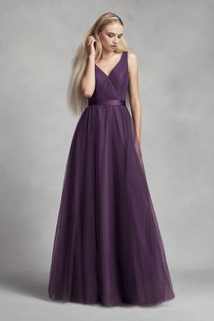 purple tulle bridesmaid dresses