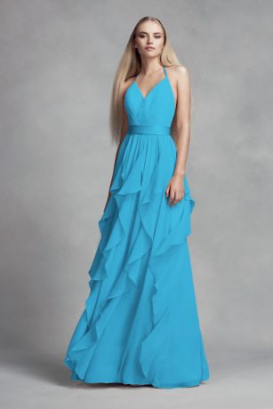 davids bridal blue wedding dress