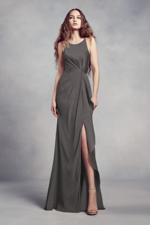 dark silver prom dress