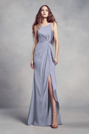 fog blue bridesmaid dresses