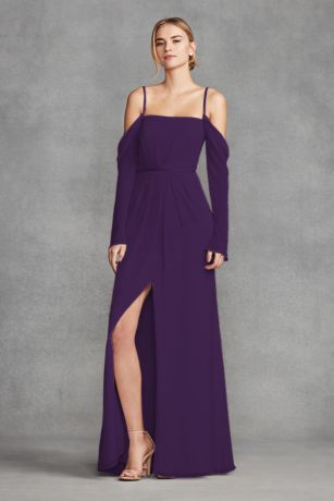 long gown with cold shoulder