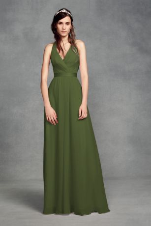 olive green and gold bridesmaid dresses