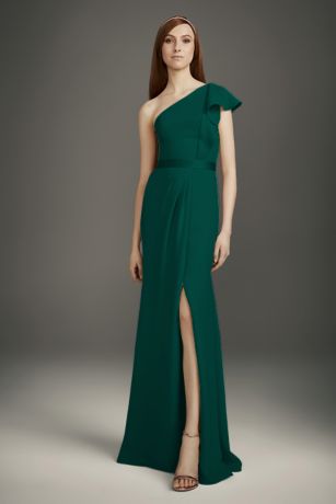 david's bridal forest green dress