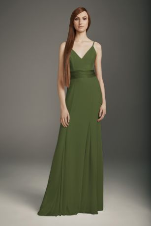 olive green junior bridesmaid dress