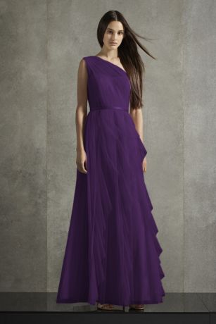 vera wang one shoulder bridesmaid dress