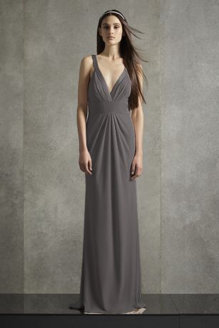 david's bridal charcoal gray dress