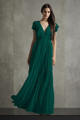 david's bridal forest green dress