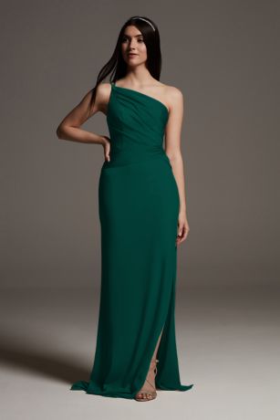 david's bridal forest green dress