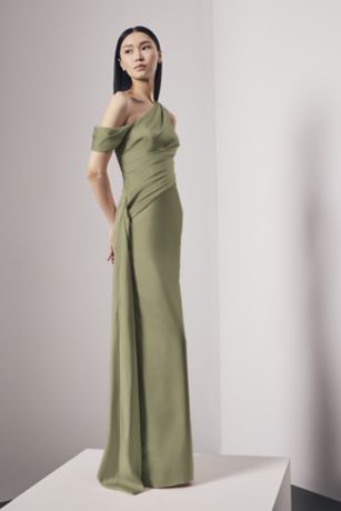 Picture of Organza Drop-Waist Dress with Pleated Bodice