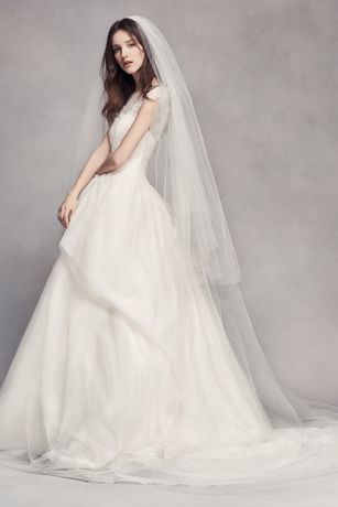 2 tier cathedral veil ivory