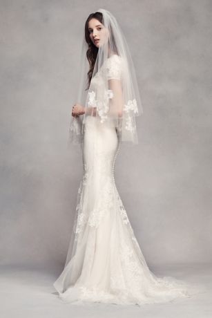 ivory veil white dress