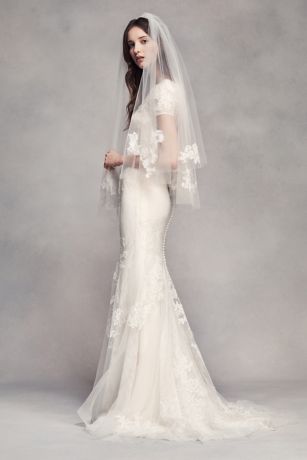 long white wedding veil