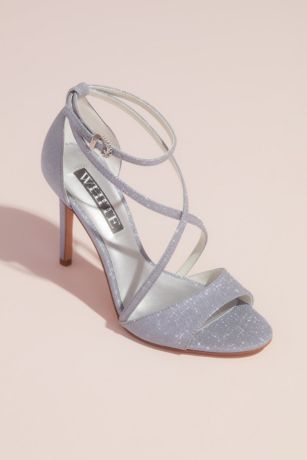 silver glitter sandal heels