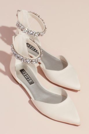 flat white bridal shoes