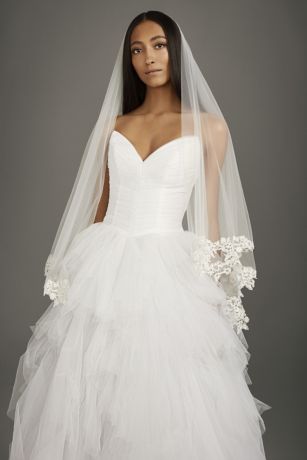 white by vera wang corded lace wedding dress