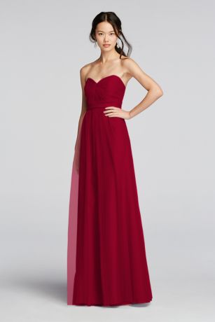 strapless tulle gown