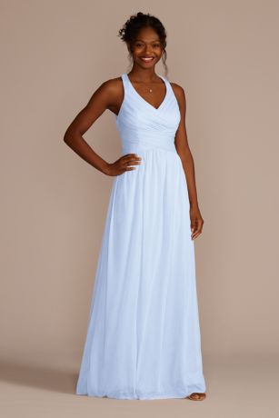 david's bridal baby blue dress