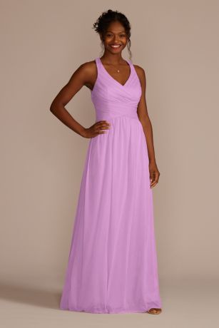 david's bridal criss cross bridesmaid dress