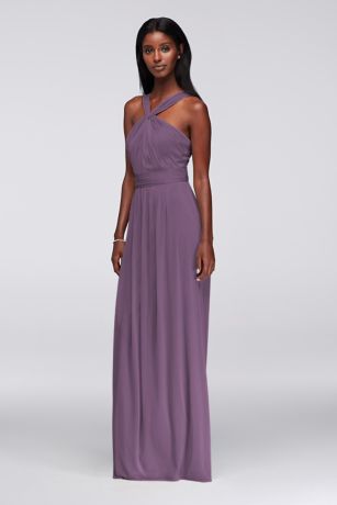 Short Purple Halter Bridesmaid Dresses