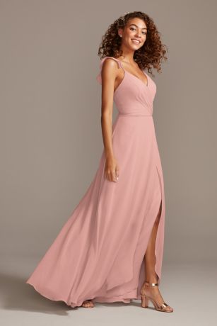 david's bridal ballet pink bridesmaid dress