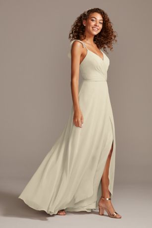 champagne satin bridesmaid dress