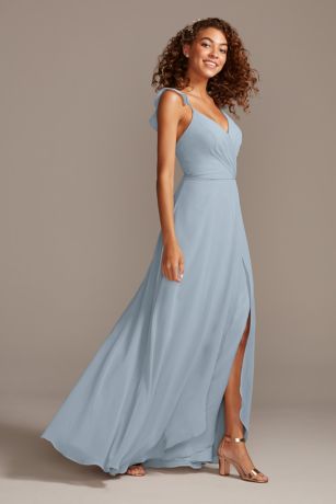 david's bridal baby blue dress