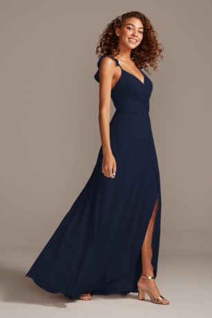 navy blue and silver bridesmaid dresses