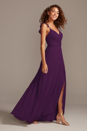 plum dress with silver shoes