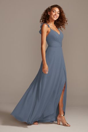 slate blue bridesmaid dresses david's bridal