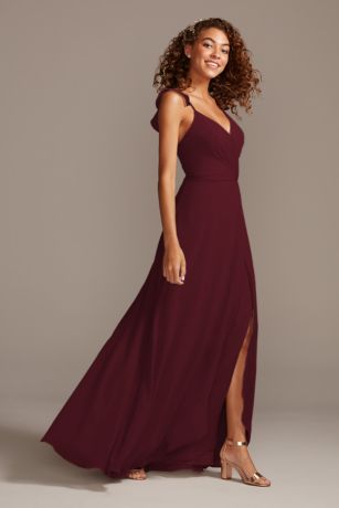 wine bridesmaid dresses long