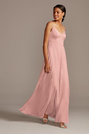 Picture of Spaghetti Strap Crepe-Back Satin Dress