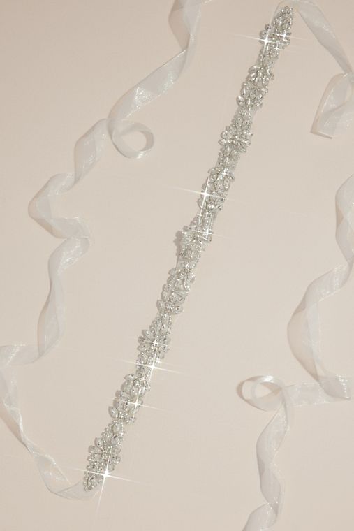 Accessories House NY Marquise Crystal-Embellished Ribbon Sash