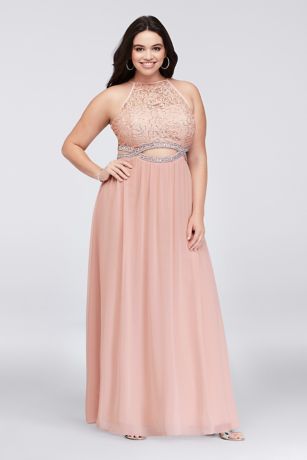 peach dress plus size