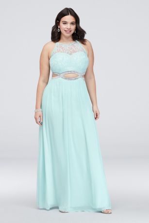 teal blue plus size dress