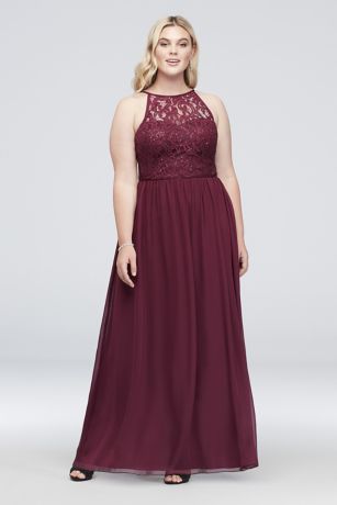 wine plus size bridesmaid dresses