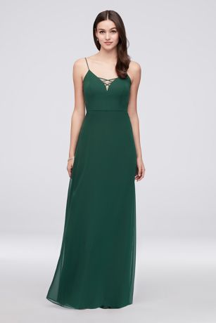 david's bridal forest green dress