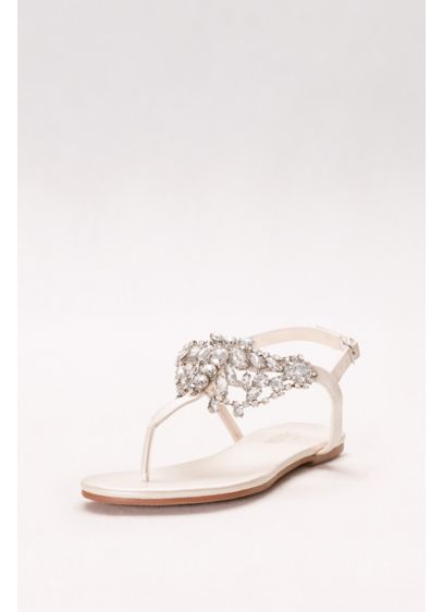 Crystal-Embellished T-Strap Thong Sandals | David's Bridal
