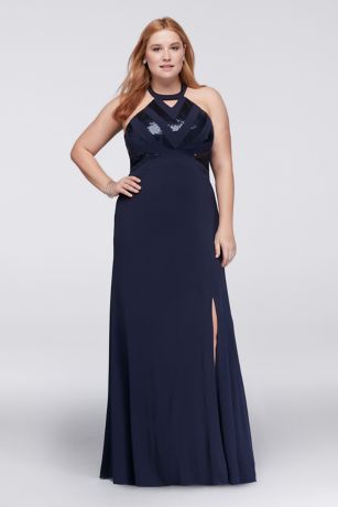 halter plus size prom dresses