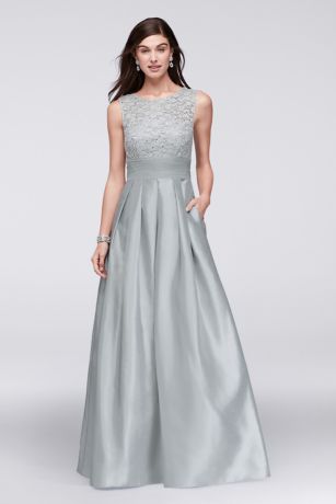 satin lace gown