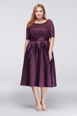 plus size satin dresses with sleeves