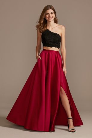 crop top and gown