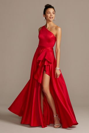 cherry red prom dresses